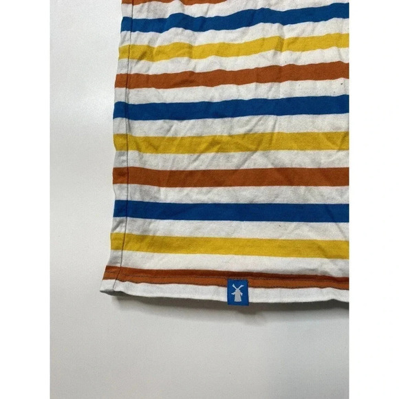Dutch Bros Coffee Men’s Size Large Blue Yellow Orange Striped Tank Top - Picture 4 of 7